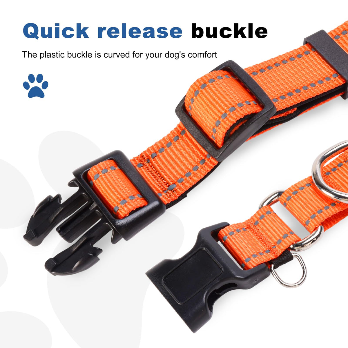 GDLKPS Animal Collar in XS:3/4" Wide for 11.5"-13.5" Neck, Orange