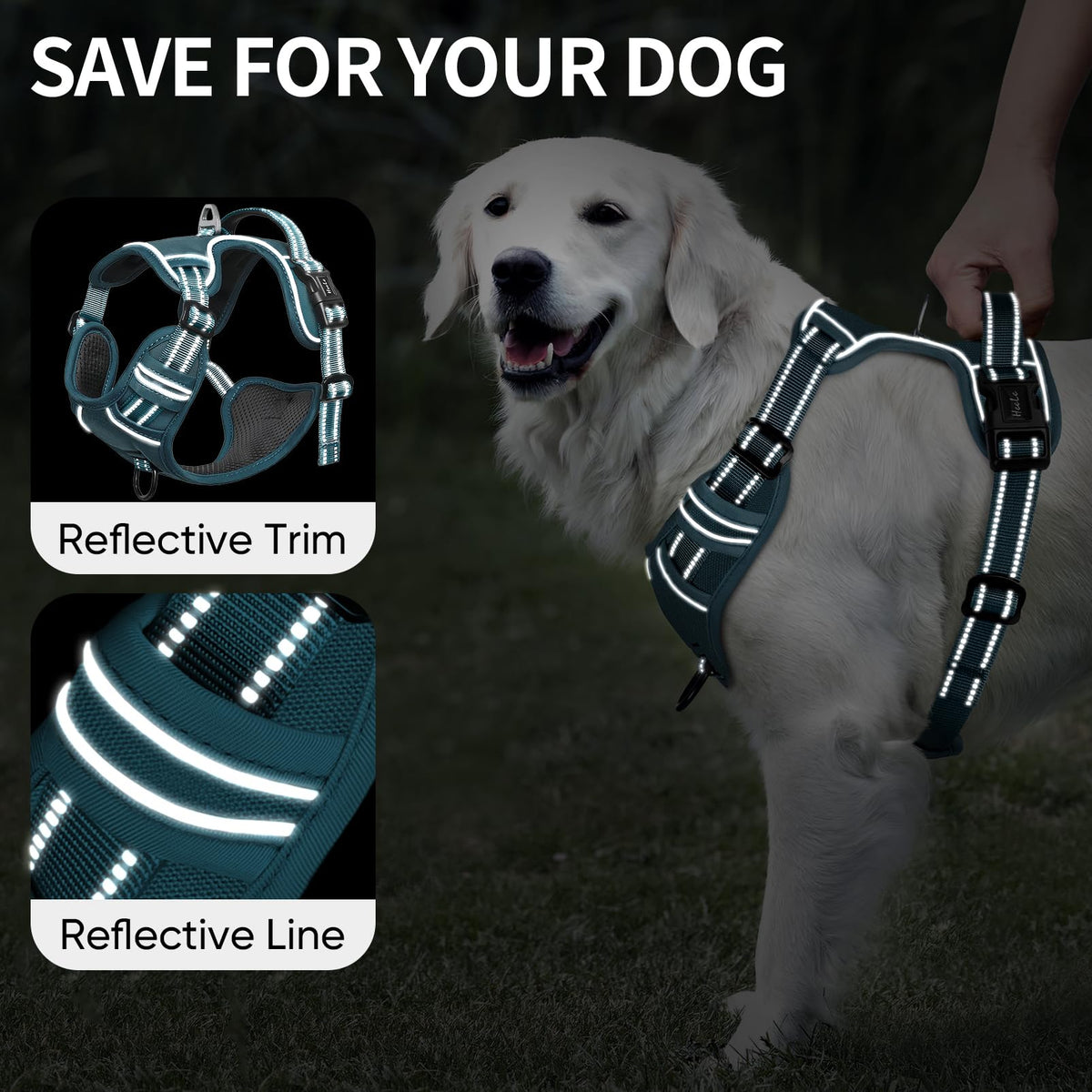 HEELE Animal Harness in S, Blackish Green