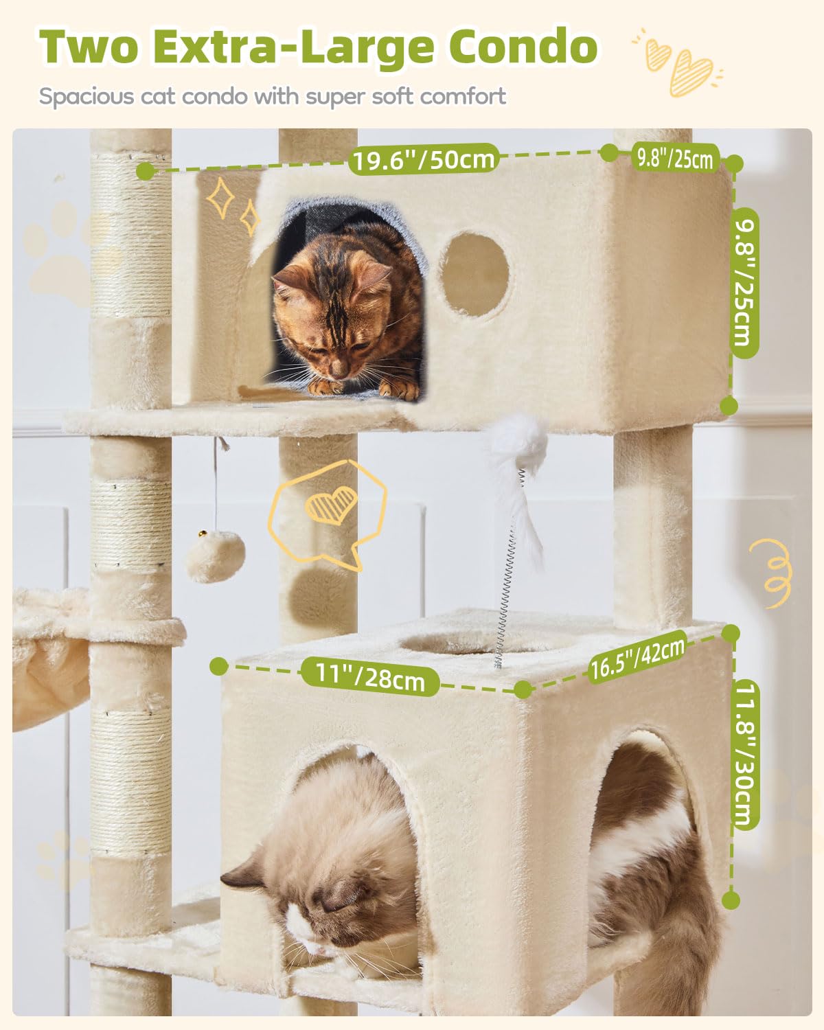 Taoqimiao Pet Activity Structure in 76 inch, Beige