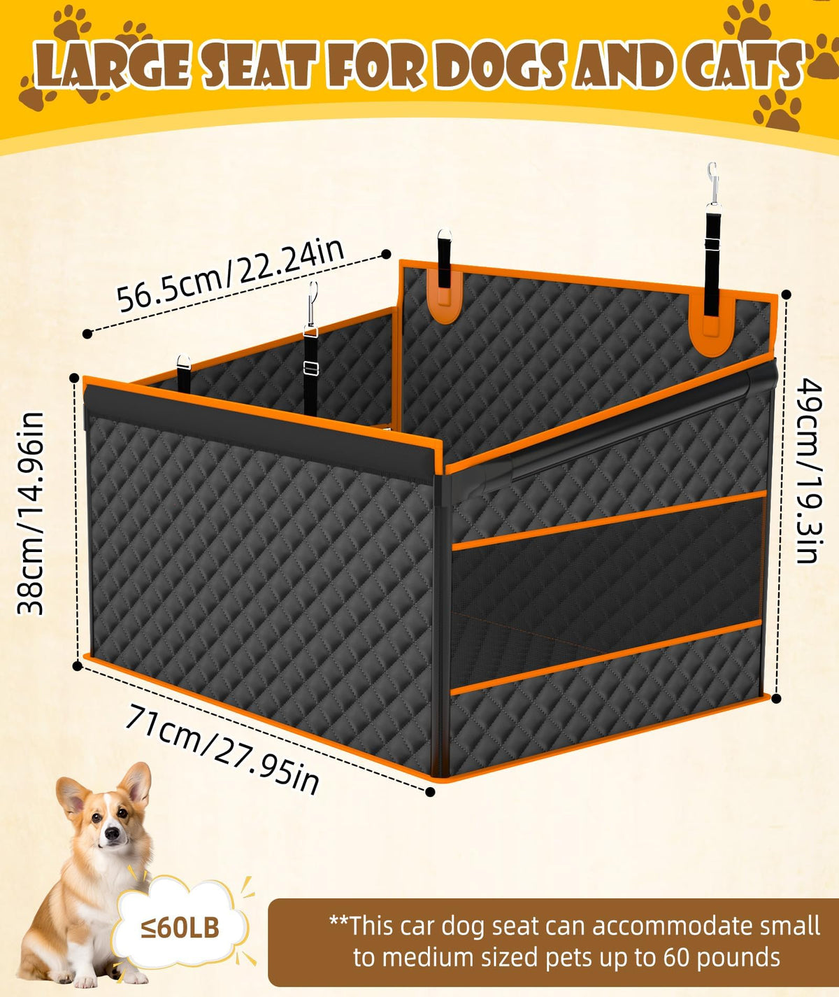 EPN Pet Seat in Large, Black