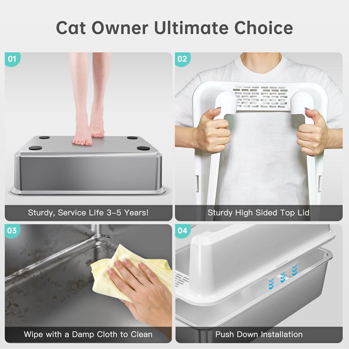 WoofiGo Litter Box in X-Large, 4 - White (Pack of 1)