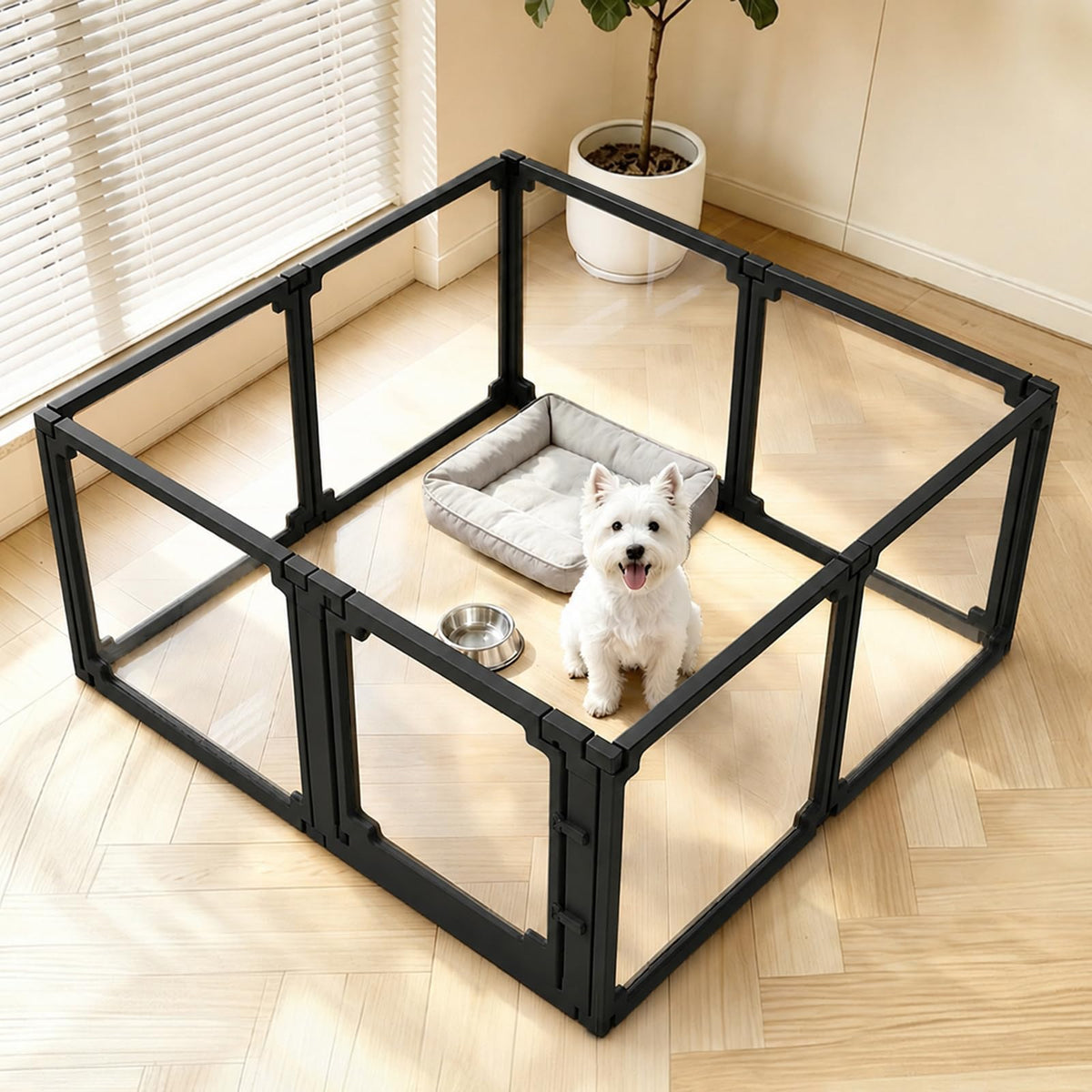 EVOTAILS Pet Playpen in 24", Black