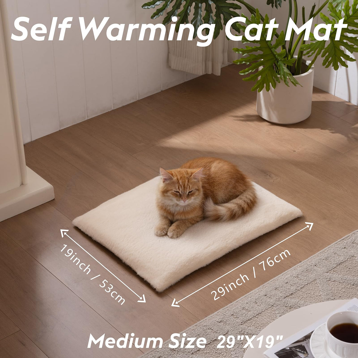 FunFurry Pet Bed Mat in 29" X 19", Ivory