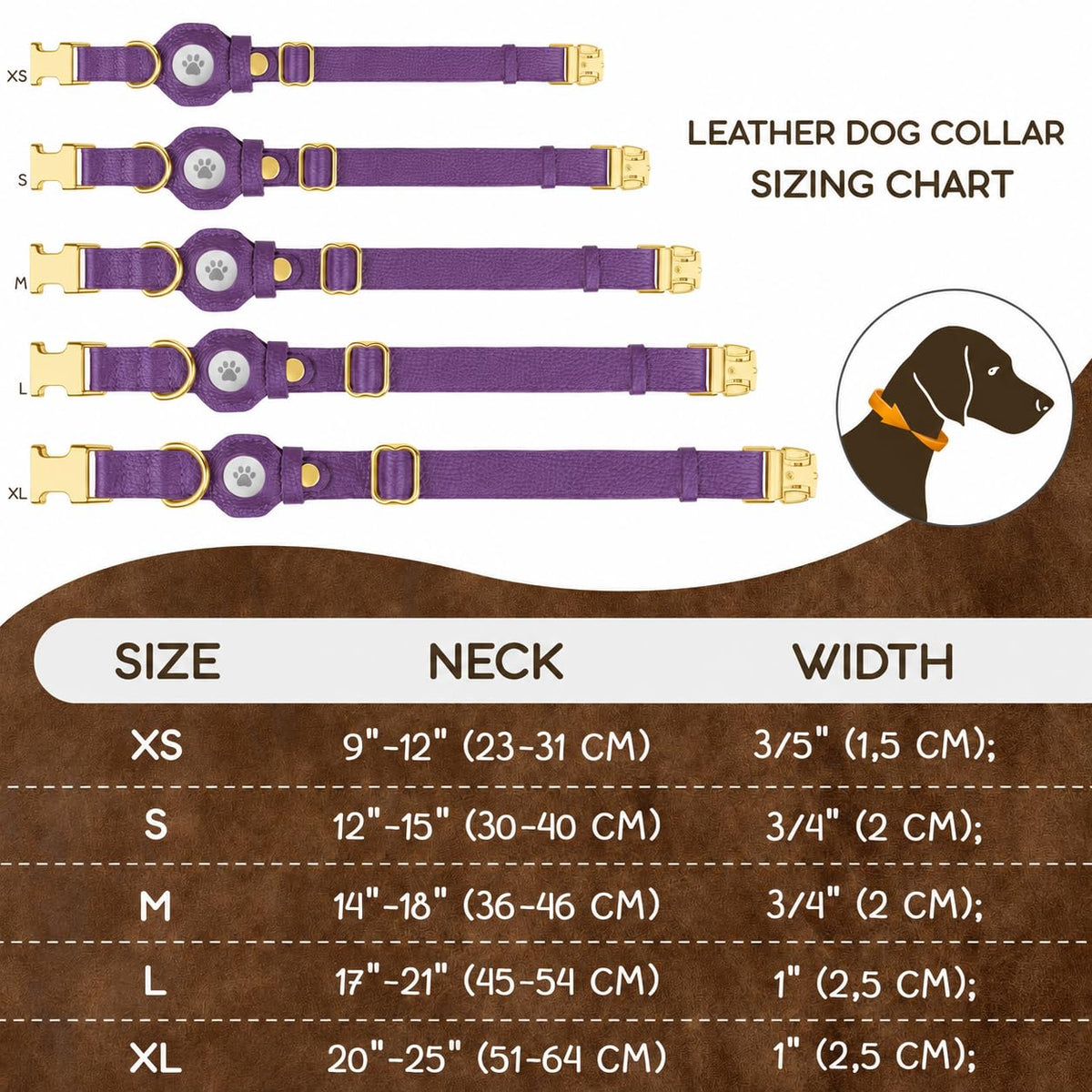 BUDKAS Animal Collar in XS, 9"-12" Neck Fit, Purple