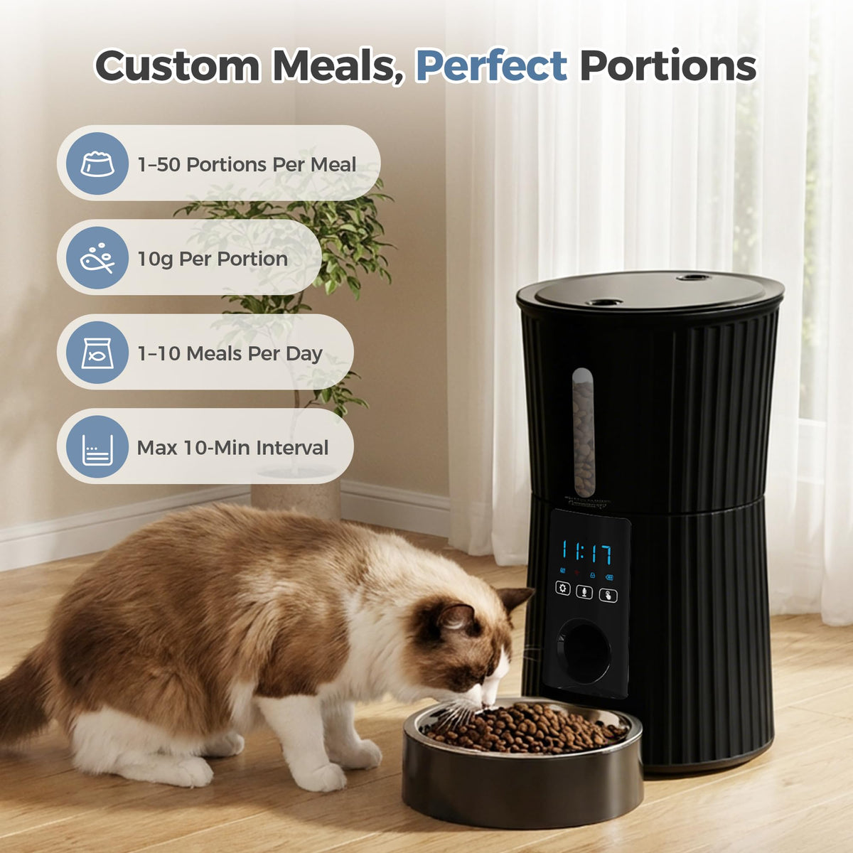 DUMOS Pet Feeder in 4L-WiFi, Black