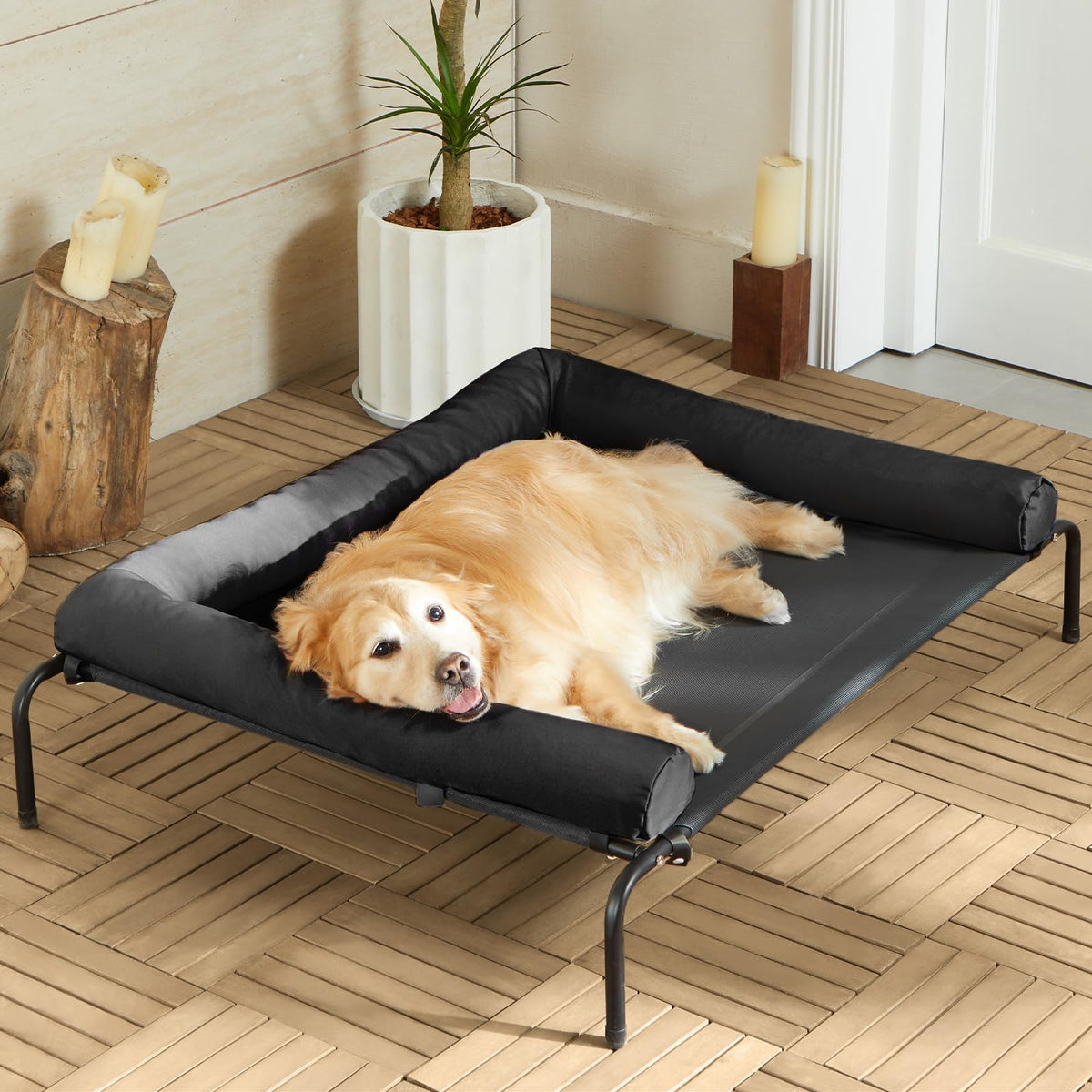 RRPETHOME Pet Bed Mat in 43.0"L x 31.0"W x 8.0"Th, Black
