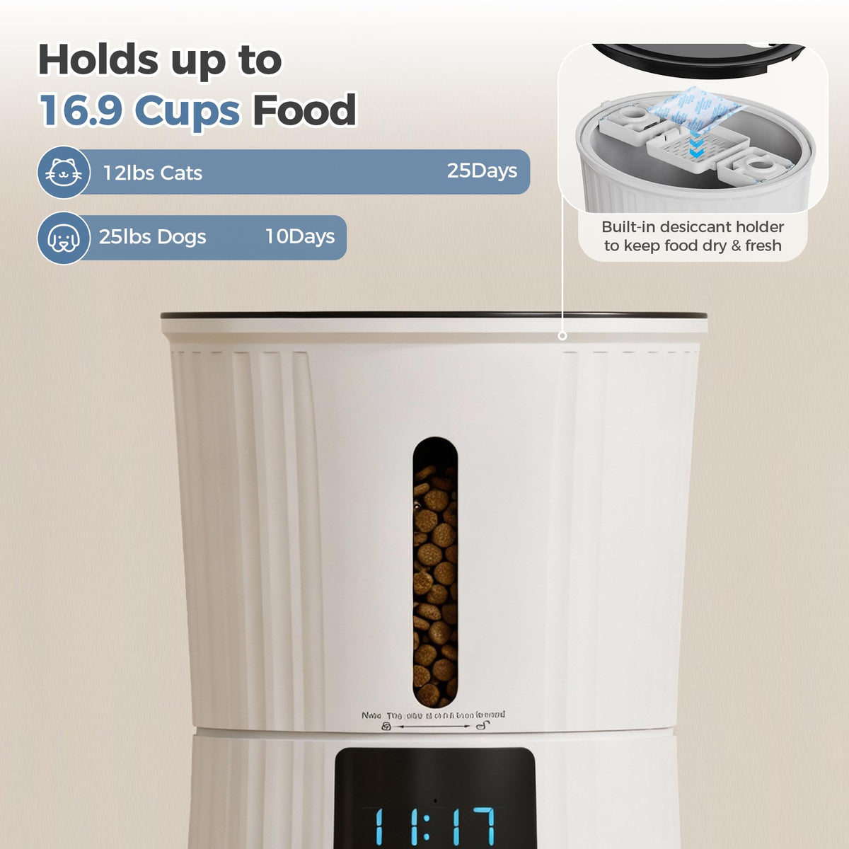 DUMOS Pet Feeder in 4L-WiFi, Modern White