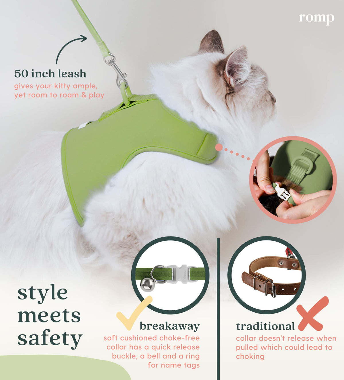 ROMP Animal Harness in Small, Matcha Green