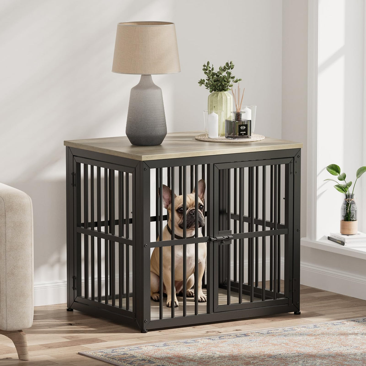 Lyromix Animal Cage in 26.9"L x 20.9"W x 24.0"H, Ancient gray