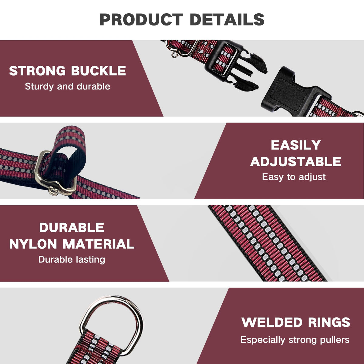 Hikiko Animal Collar in Small, Burgundy