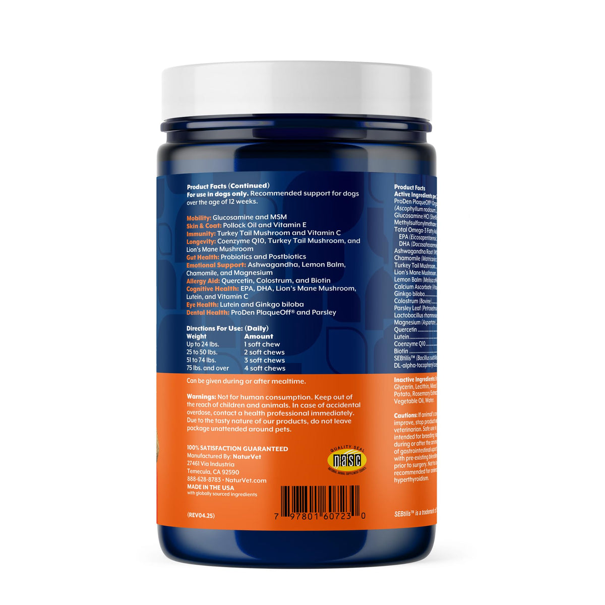 NaturVet Animal Vitamin in Adult- 60 Soft Chews, Life Stages