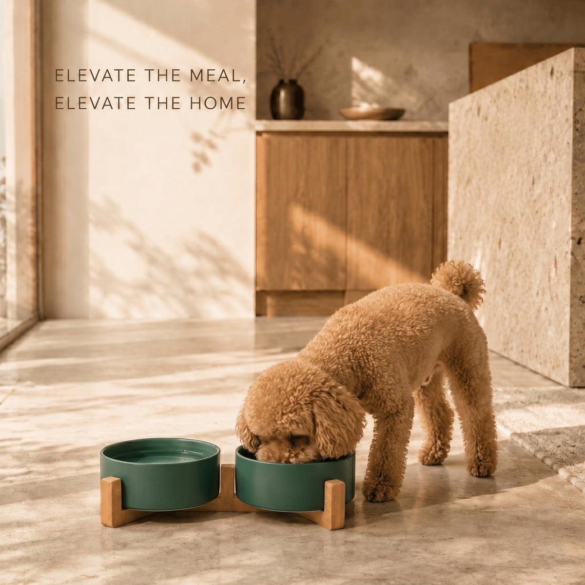 SPUNKYJUNKY Pet Feeder in 1.7 cups, Green × 2