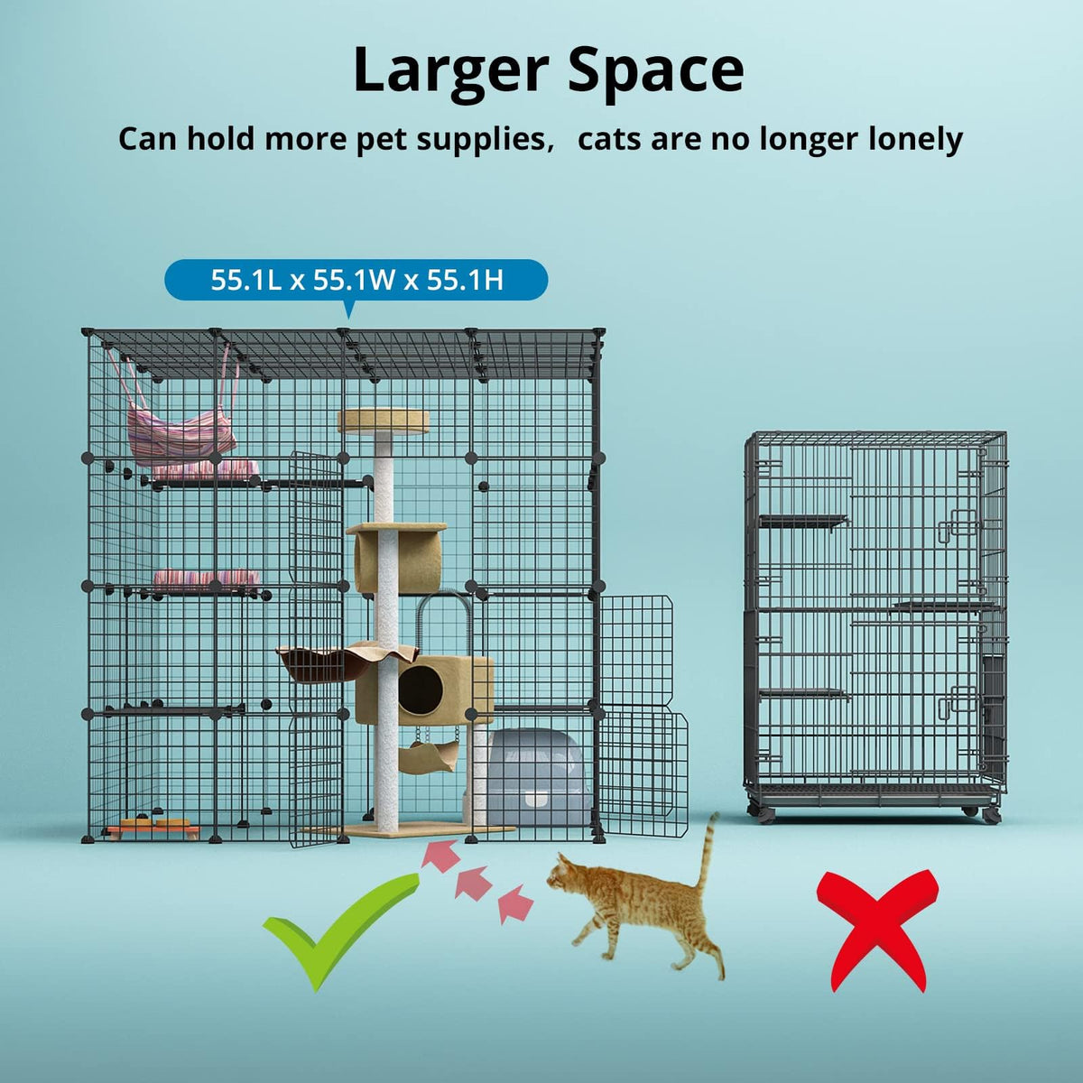 Oneluck Animal Cage in 55"L x 55"W x 55"H