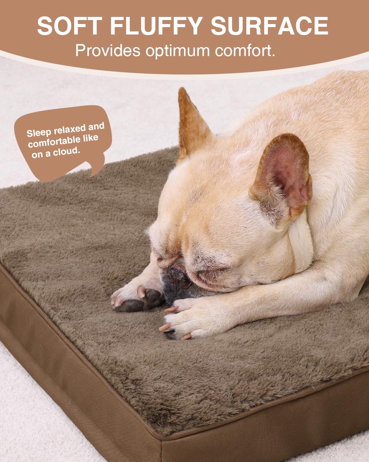KSIIA Pet Bed Mat in 23.0"L x 17.0"W x 3.0"Th, Brown