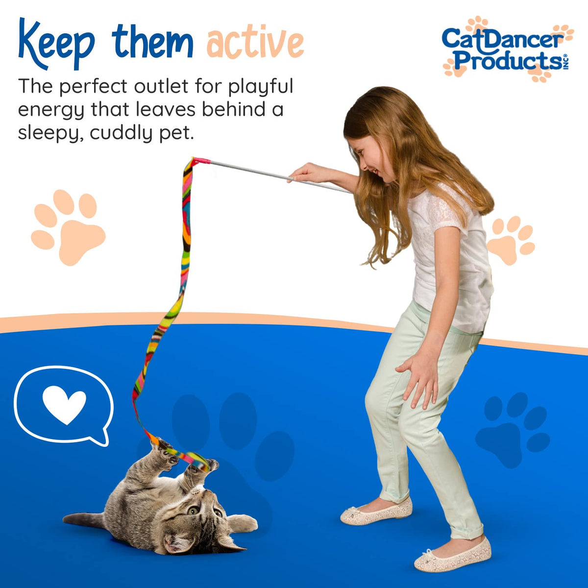 Cat Dancer Pet Toy in 1 pack, Multi Color Pattern (Colors Vary)