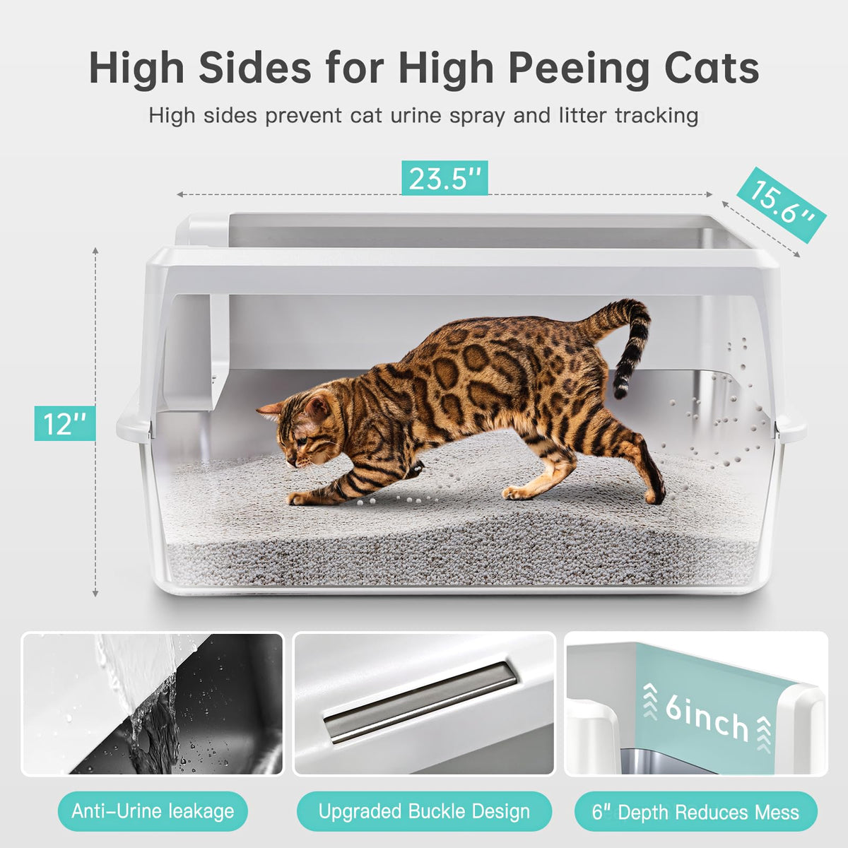 WoofiGo Litter Box in X-Large, 4 - White (Pack of 1)