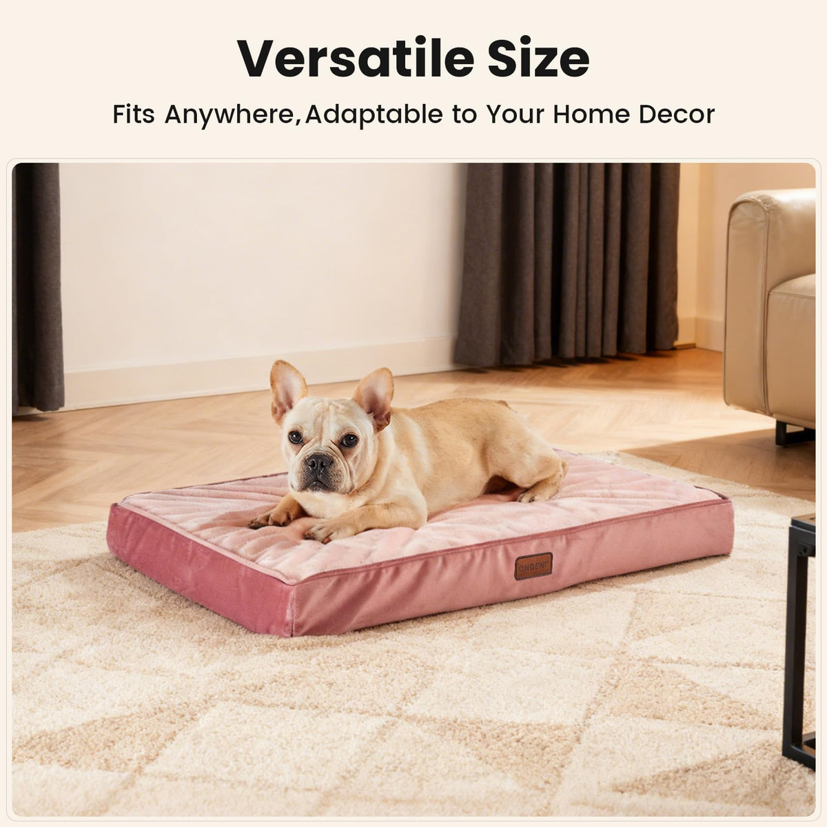 OhGeni Pet Bed Mat in 30" x 20" x 3" (For Sprawling), 02-Pink