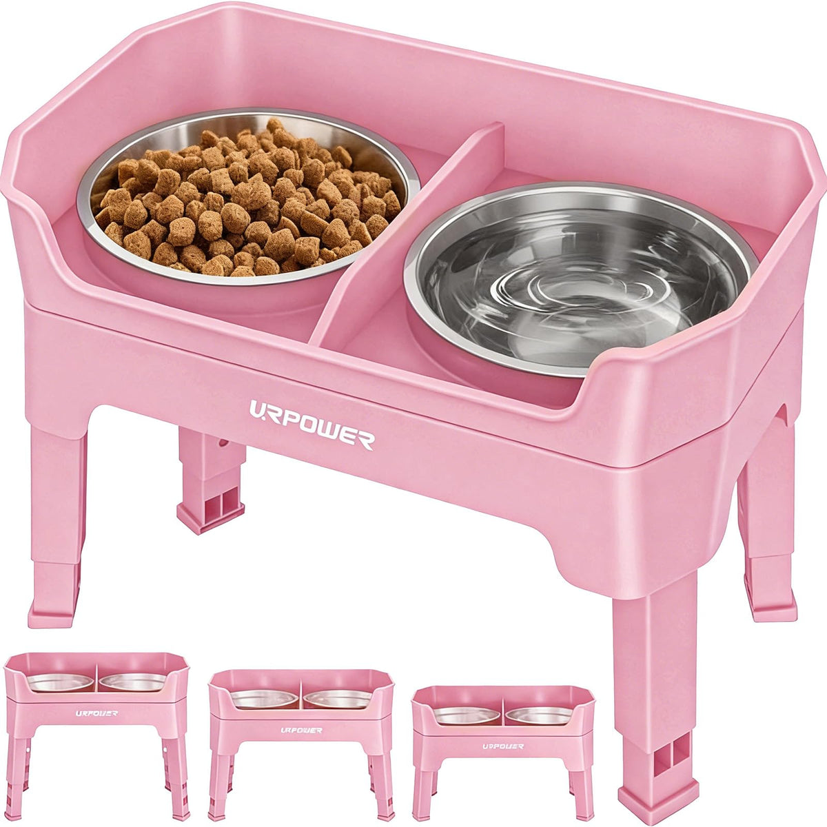 URPOWER Pet Feeder in Large, Pink