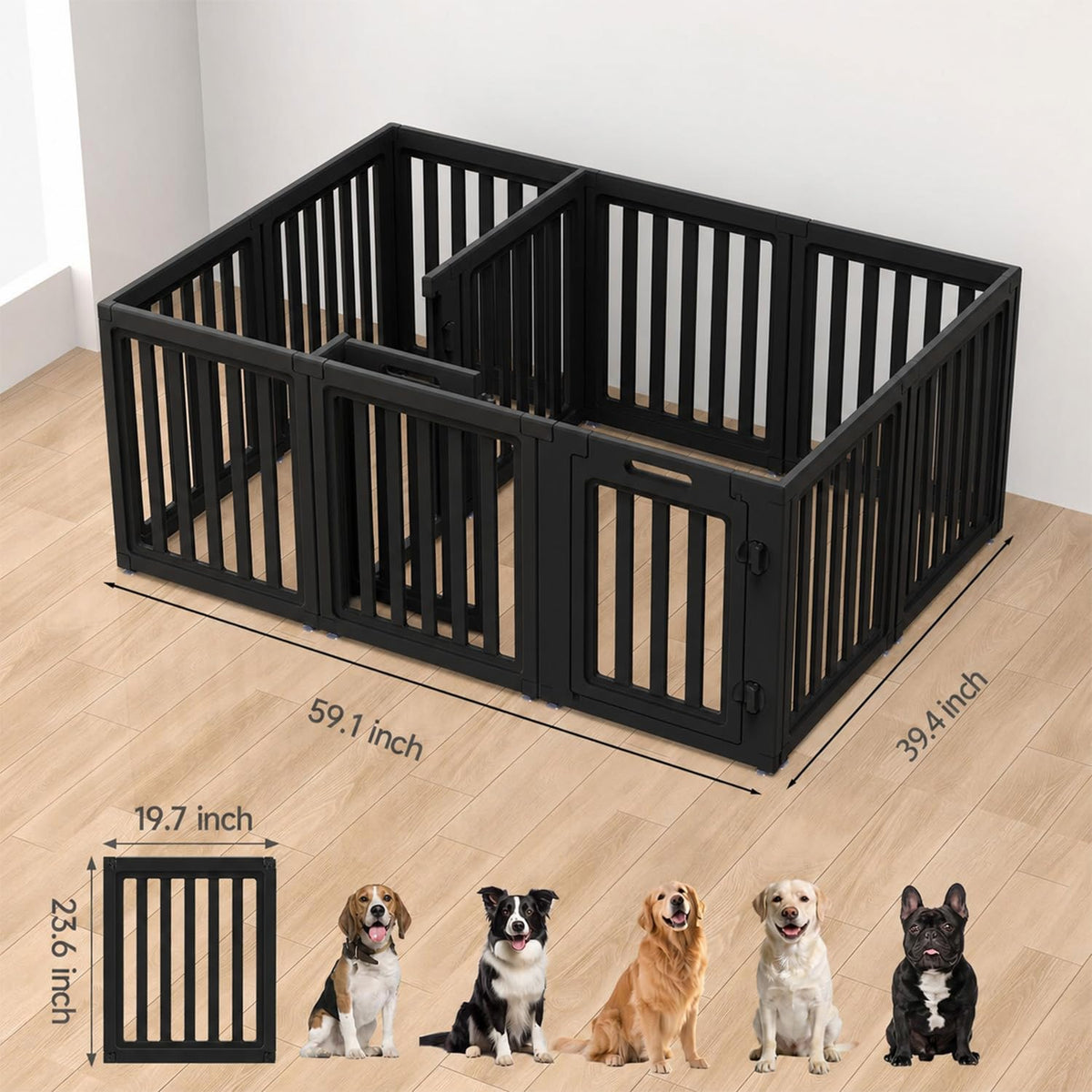 everfront Pet Playpen in 24", Black