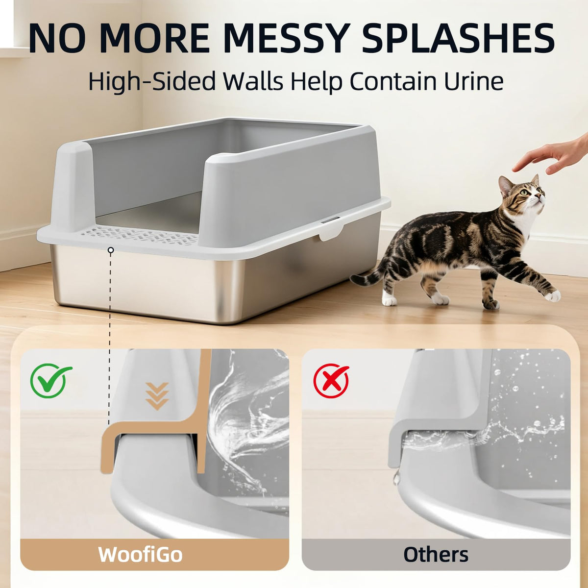 WoofiGo Litter Box in X-Large, XL-Cool Grey