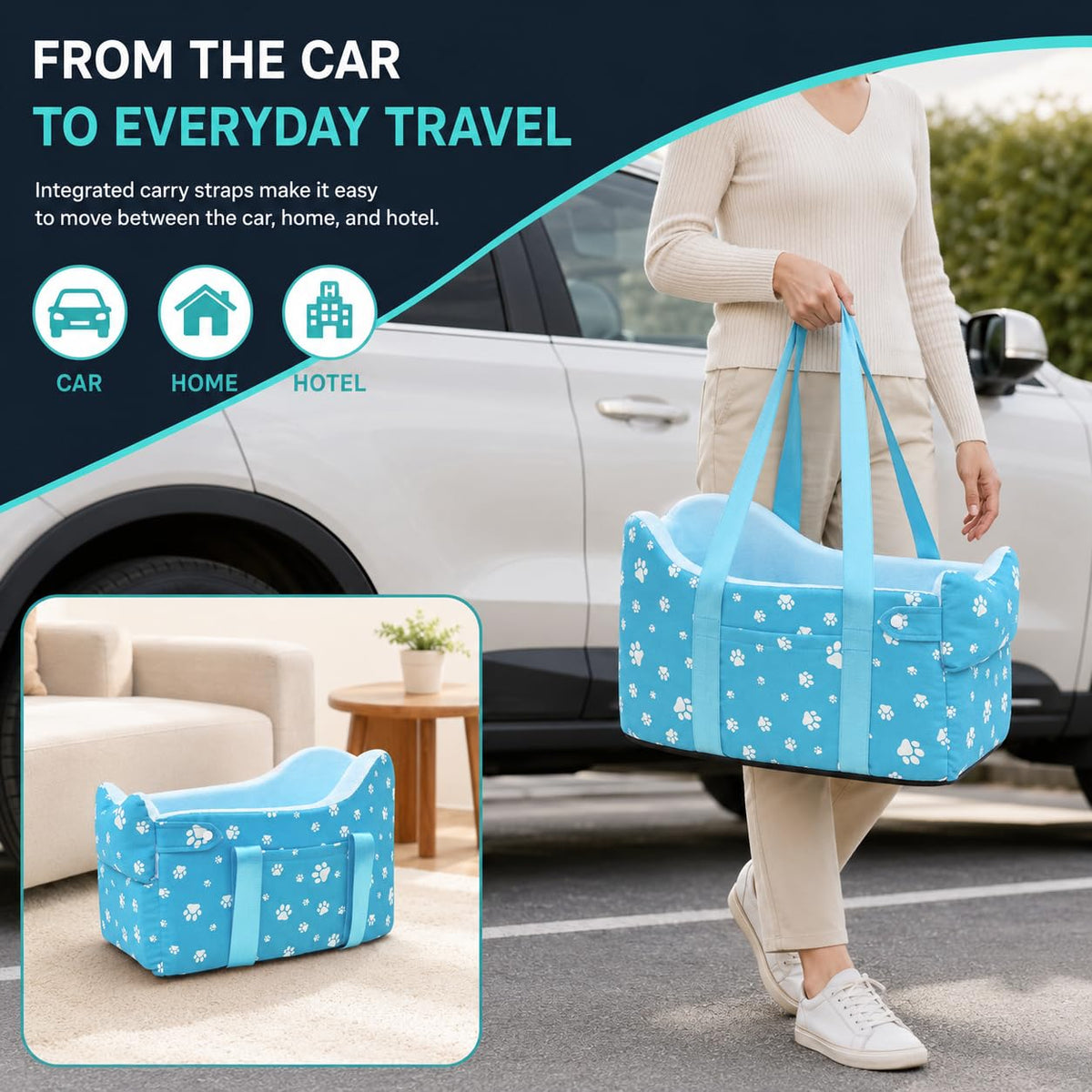 Cullaby Pet Seat in Small, Blue