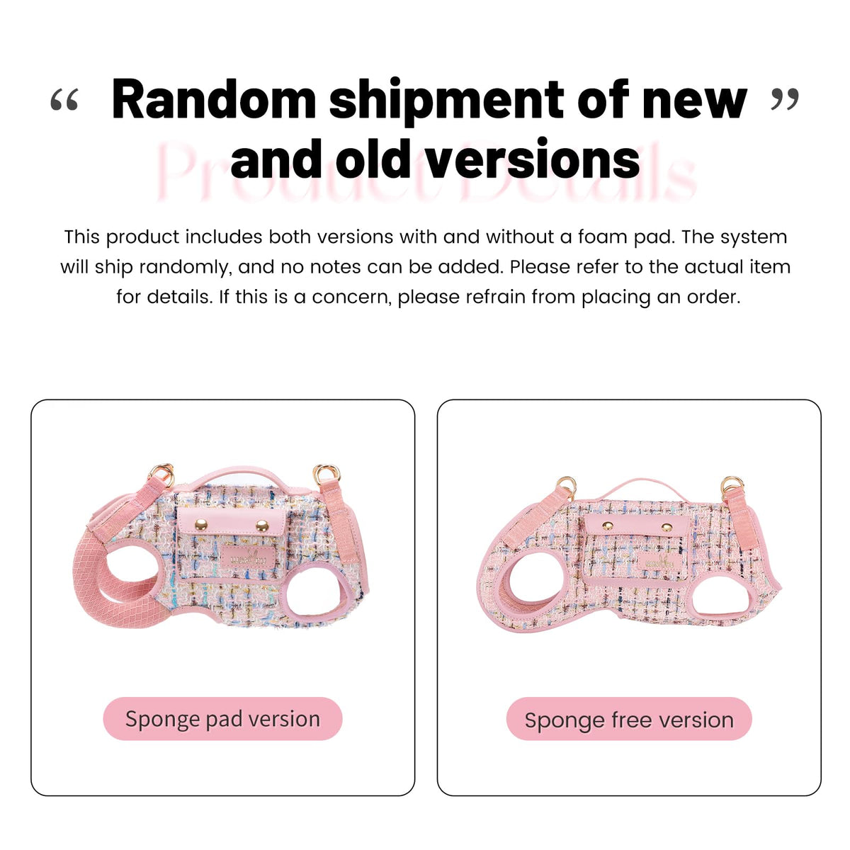 wakytu Animal Harness in X-Small(2-5 LBS), 2.0 Pink