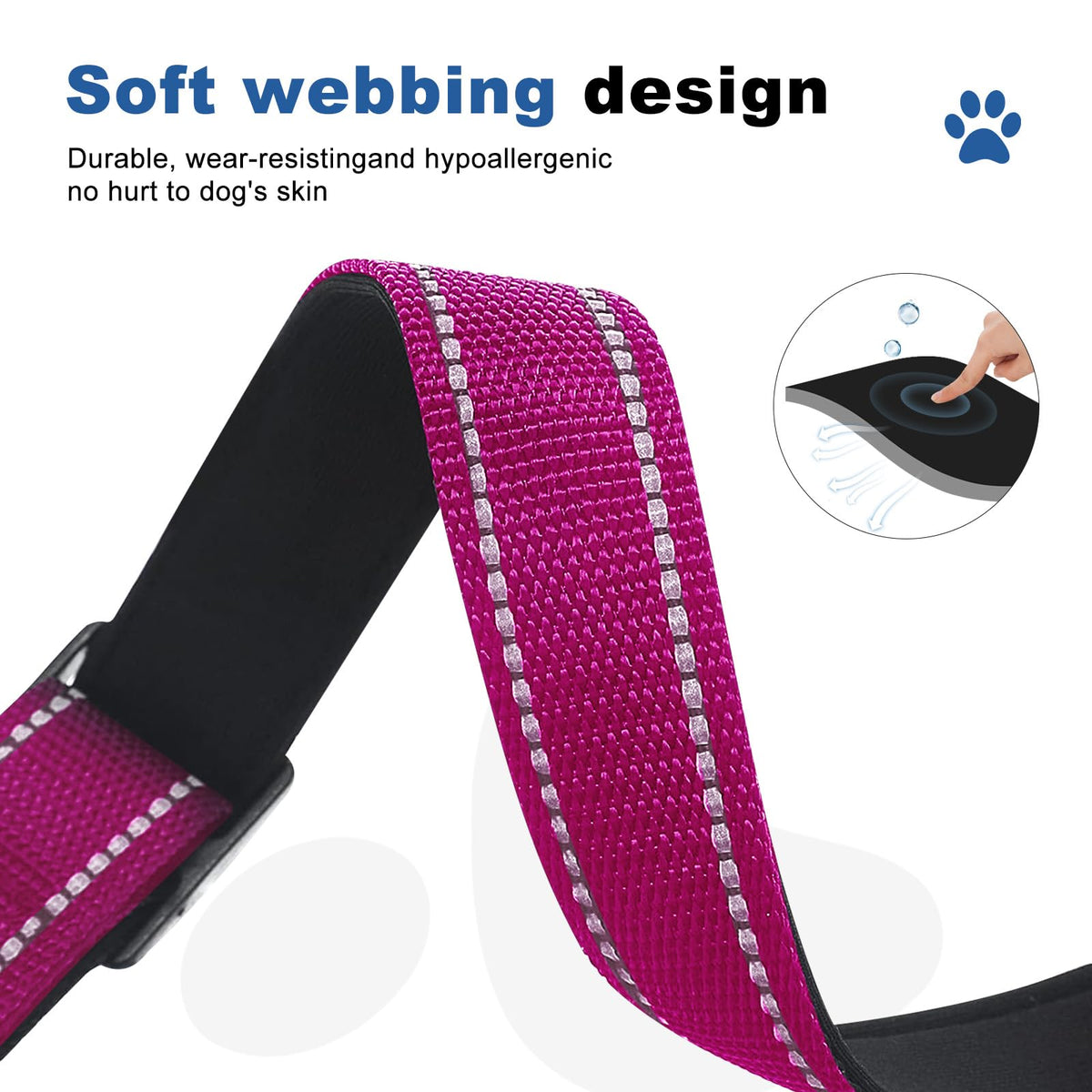 GDLKPS Animal Collar in XS:3/4" Wide for 11.5"-13.5" Neck, Rose Red