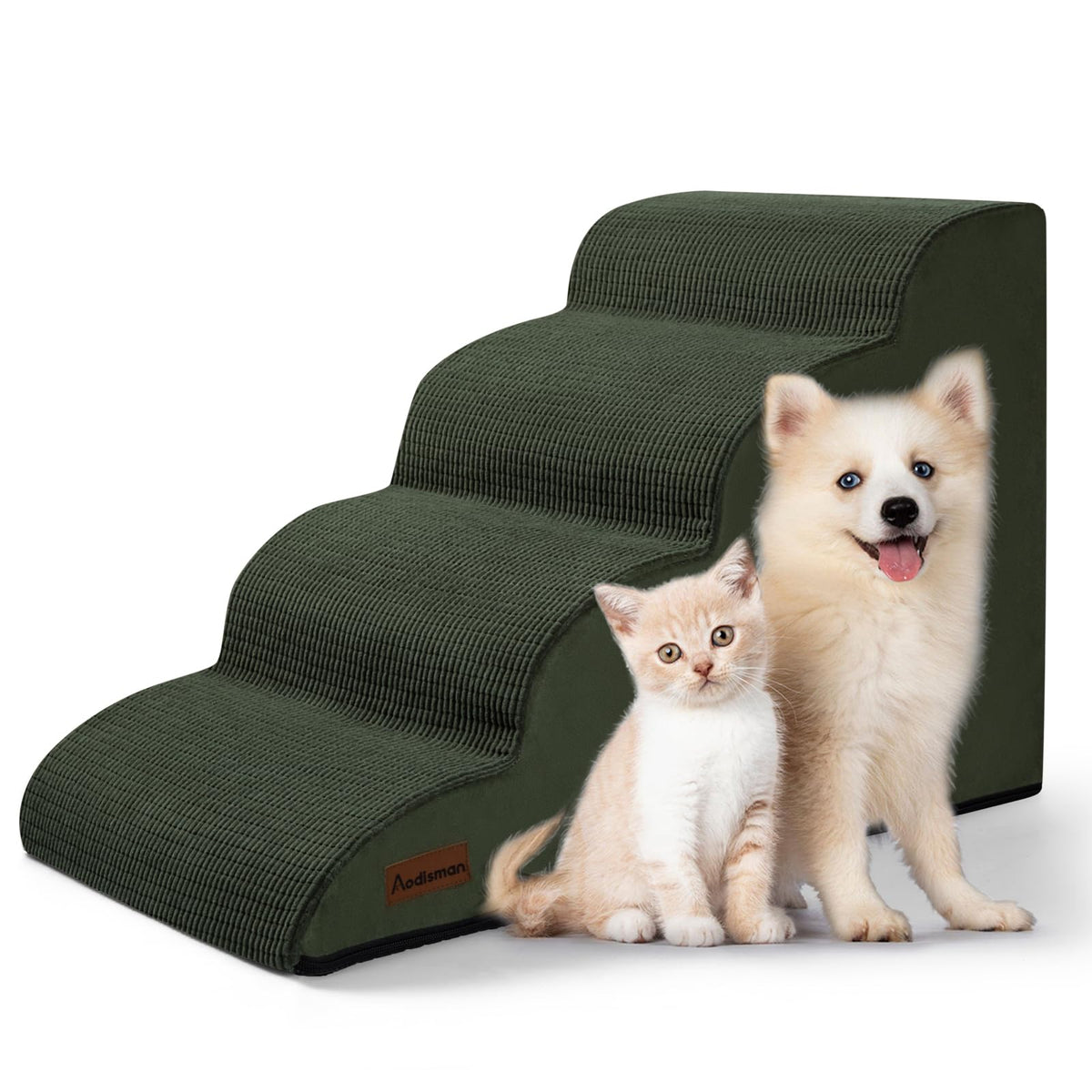 aodisman Animal Stair in Standard 4-Step 17.4"H, Green