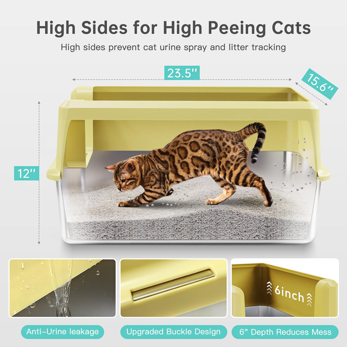 WoofiGo Litter Box in X-Large, 21 - Yellow (Pack of 1)
