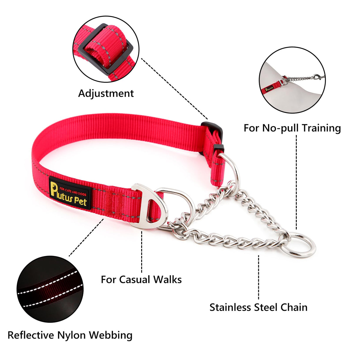 PLUTUS PET Animal Collar in Small, Red