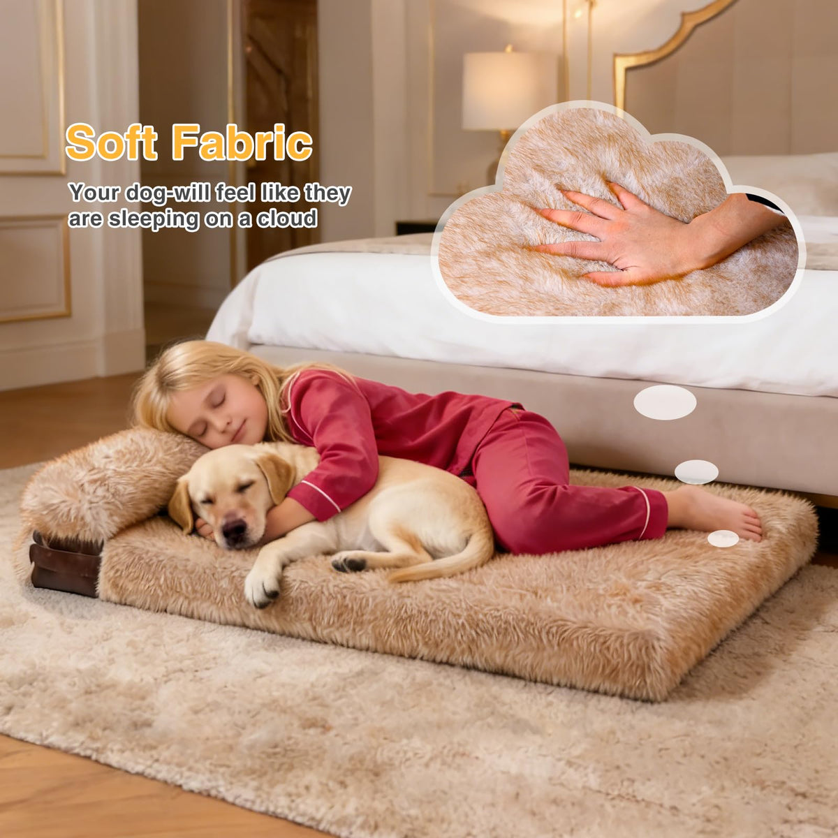 Dogpals Pet Bed Mat in 34''L*22''W*3''Th, Khaki