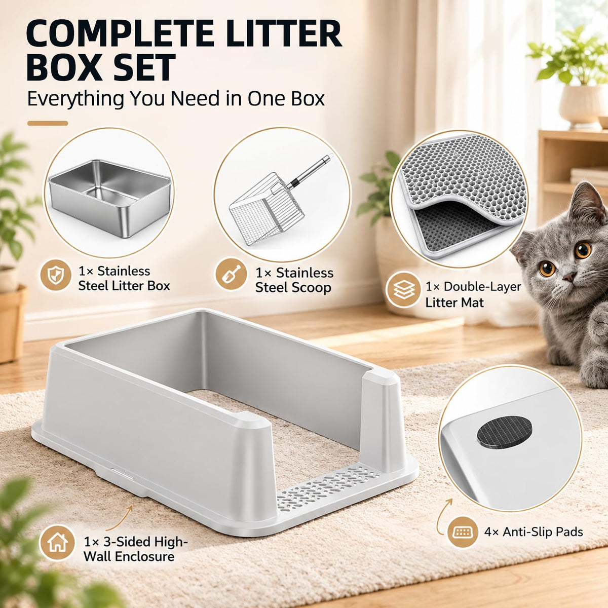 WoofiGo Litter Box in X-Large, XL-Cool Grey