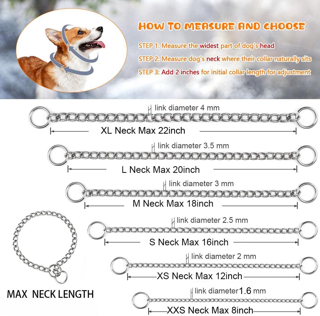 Weimostar Animal Collar in XXS(Neck Max 8inch)D1.6mm, 2Pack Silver