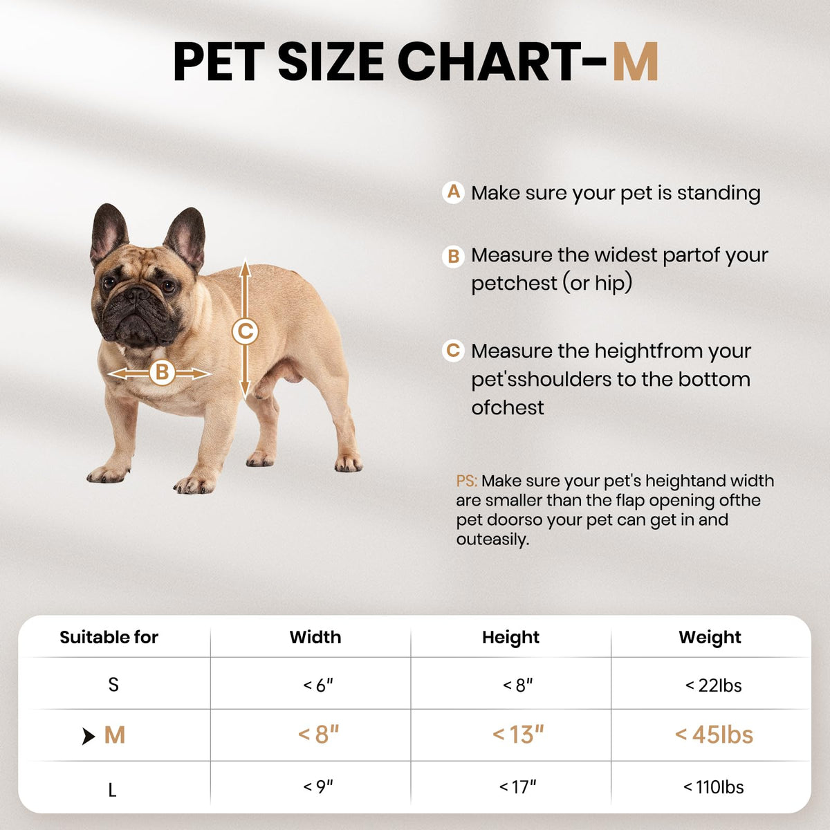 VOSOIR Pet Door in Medium, Silver