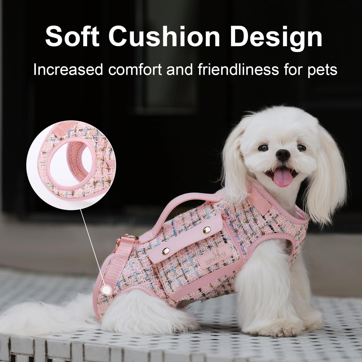 wakytu Animal Harness in X-Small(2-5 LBS), 2.0 Pink