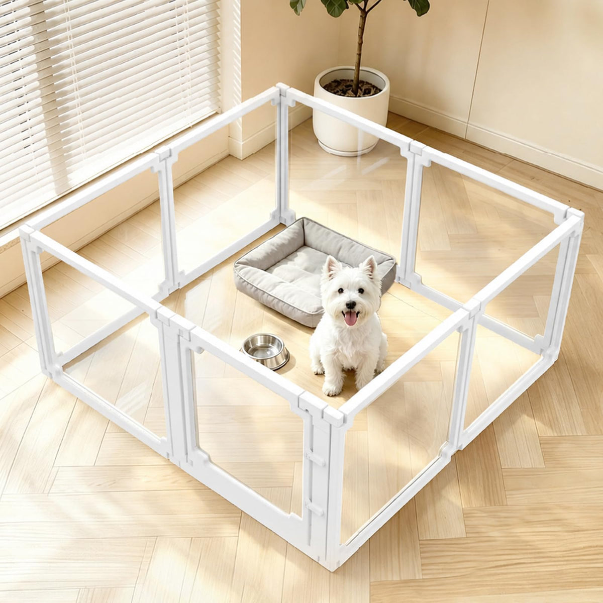 EVOTAILS Pet Playpen in 24", White