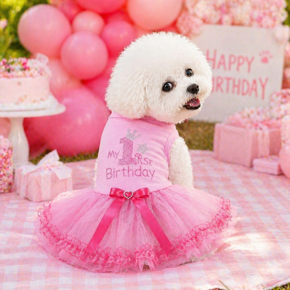 Petitebella Pet Apparel in X-Small, Pink/Pinks Lace