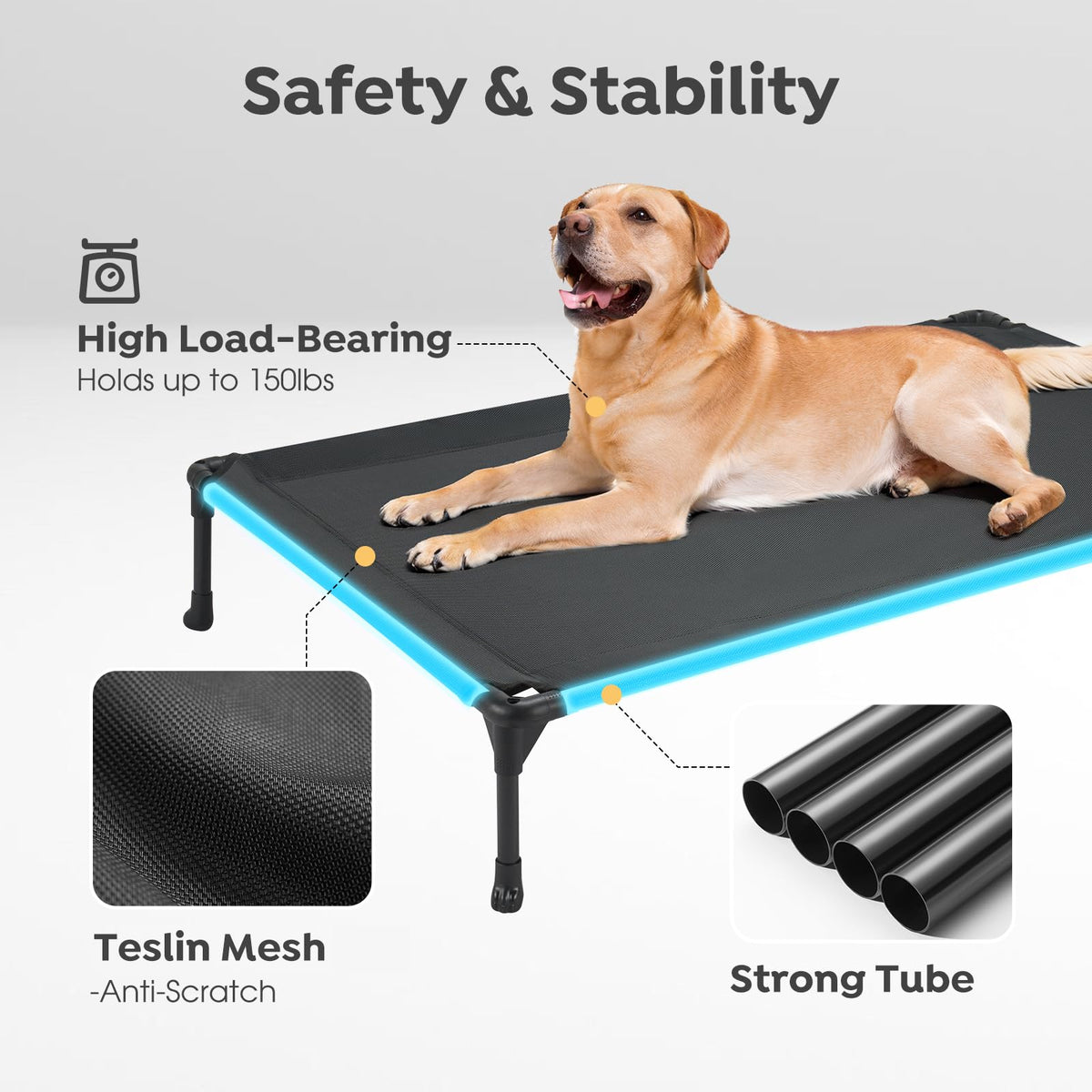 Veehoo Pet Bed Mat in 42.0"L x 30.0"W x 7.0"Th, 2Packs- Black