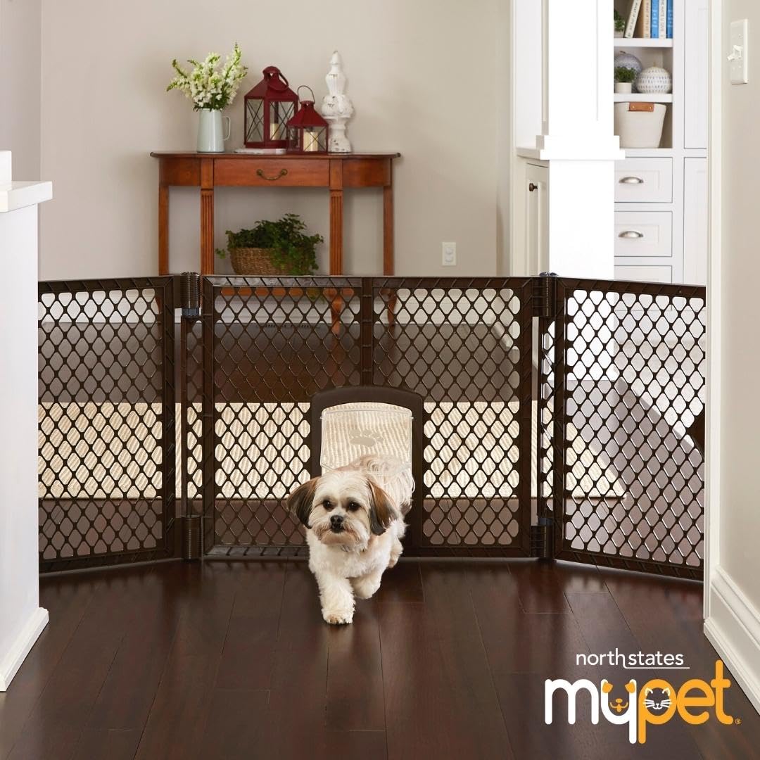 MYPET Pet Playpen in 3-Panel Barrier, Brown