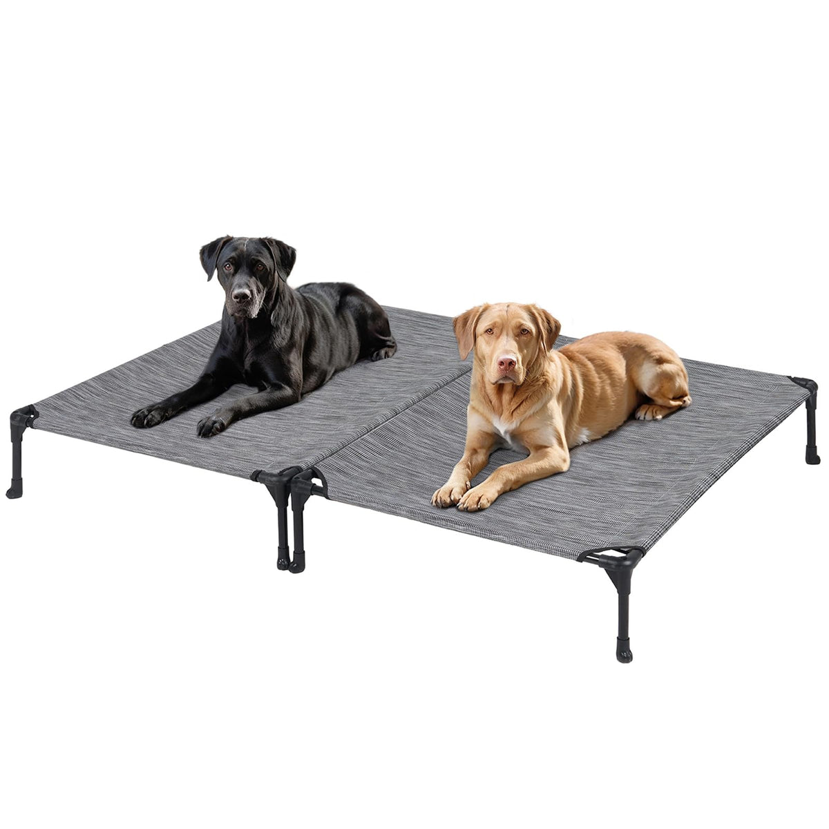 Veehoo Pet Bed Mat in 42.0"L x 30.0"W x 7.0"Th, 2Packs- Black Silver