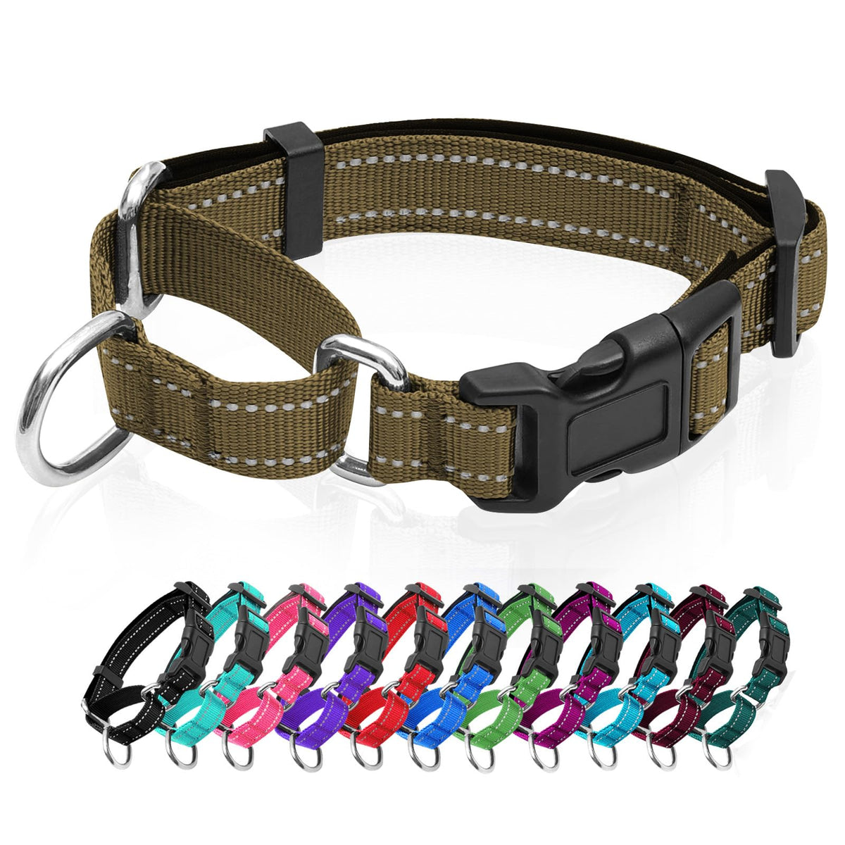 GDLKPS Animal Collar in XS:3/4" Wide for 11.5"-13.5" Neck, Army Green