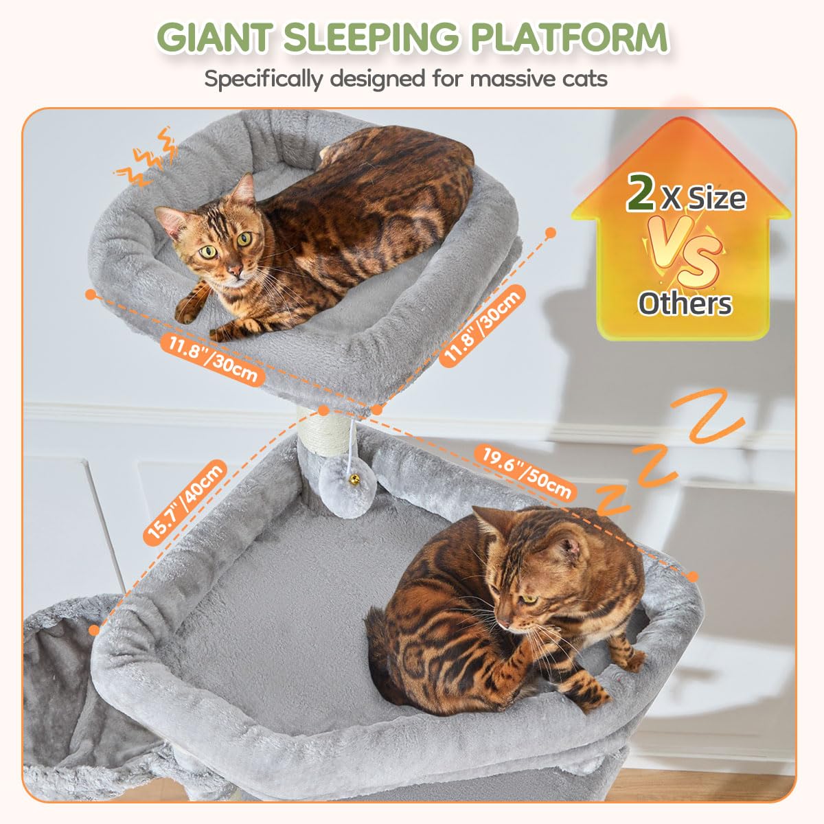 Taoqimiao Pet Activity Structure in 79 inch, Light Gray