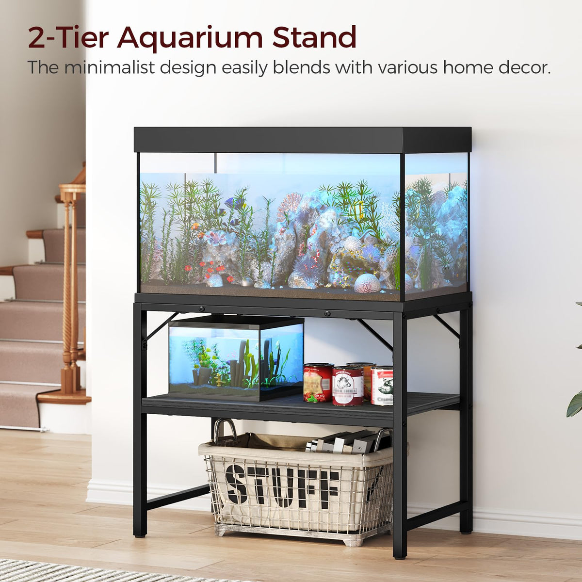 MAHANCRIS Item Stand in 40-50 Gallon, Black