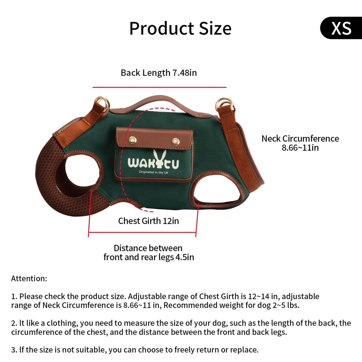 wakytu Animal Harness in S, Beige#01