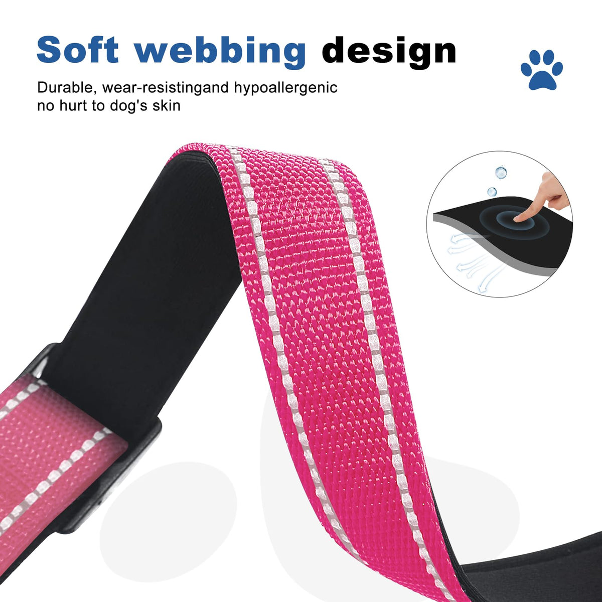 GDLKPS Animal Collar in XS:3/4" Wide for 11.5"-13.5" Neck, Pink