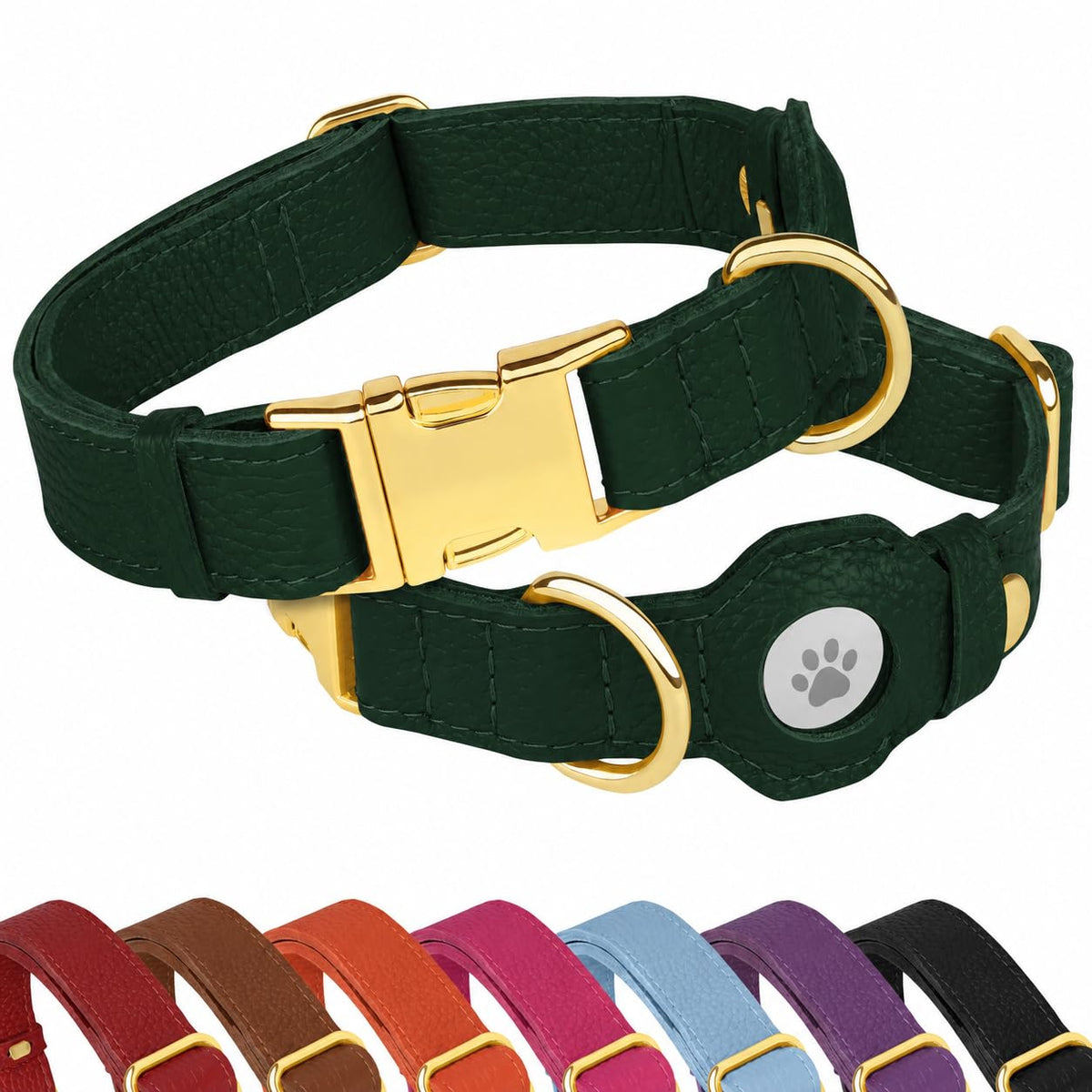 BUDKAS Animal Collar in XS, 9"-12" Neck Fit, Green