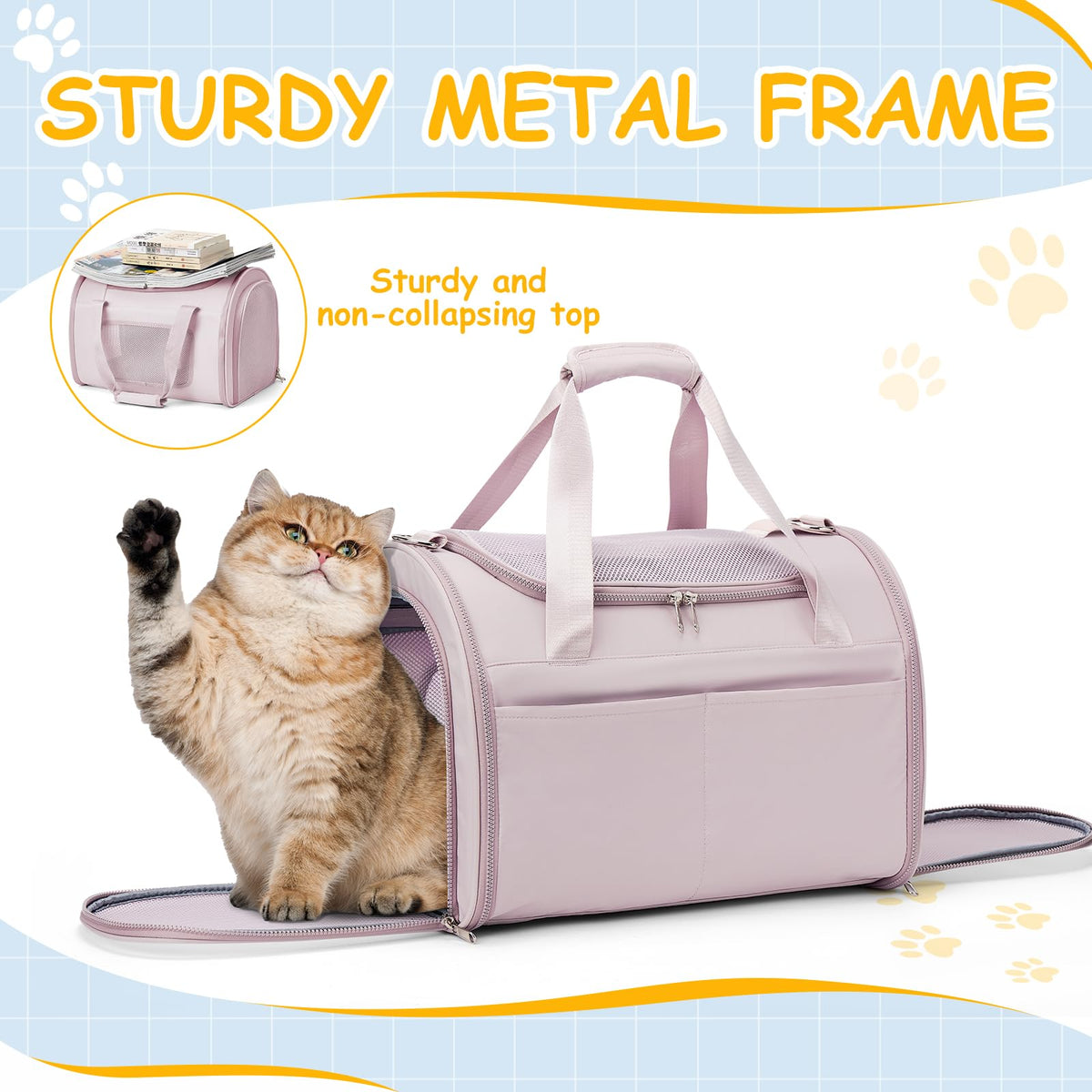 WEPLAN Animal Carrier in 18.1"L x 11.8"W x 12.9"H, Pink