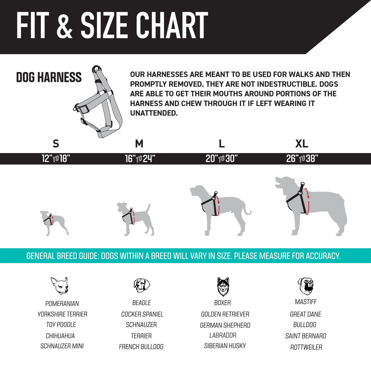 Wolfgang Man & Beast Animal Harness in Large (1 Inch x 20-30 Inch), HoundsPink Print