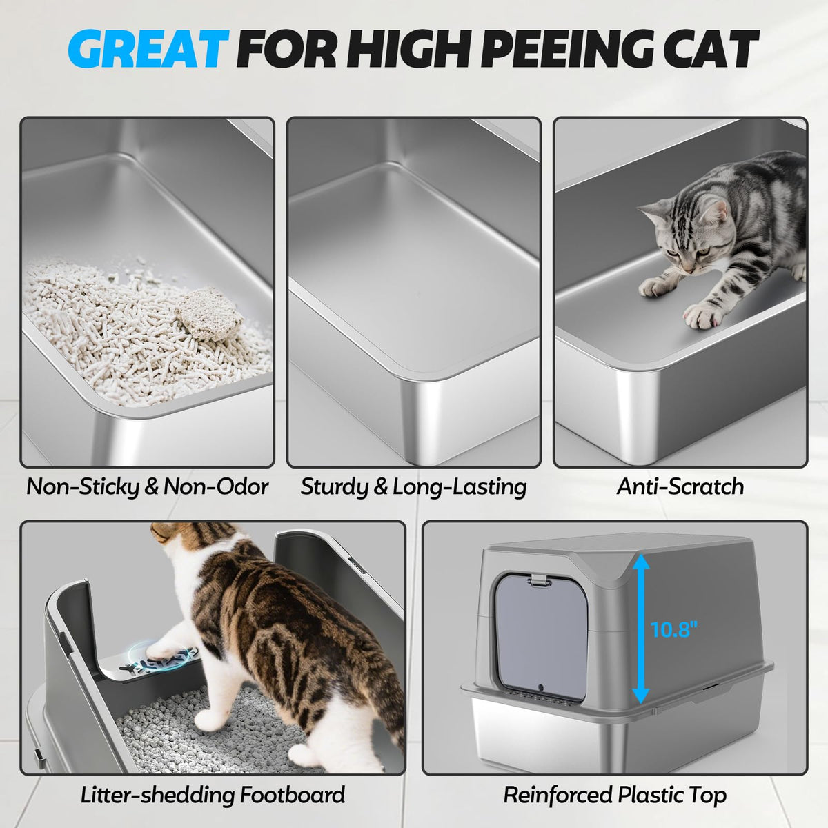 WoofiGo Litter Box in Extra Large, 14 - Light Gray (Pack of 1)