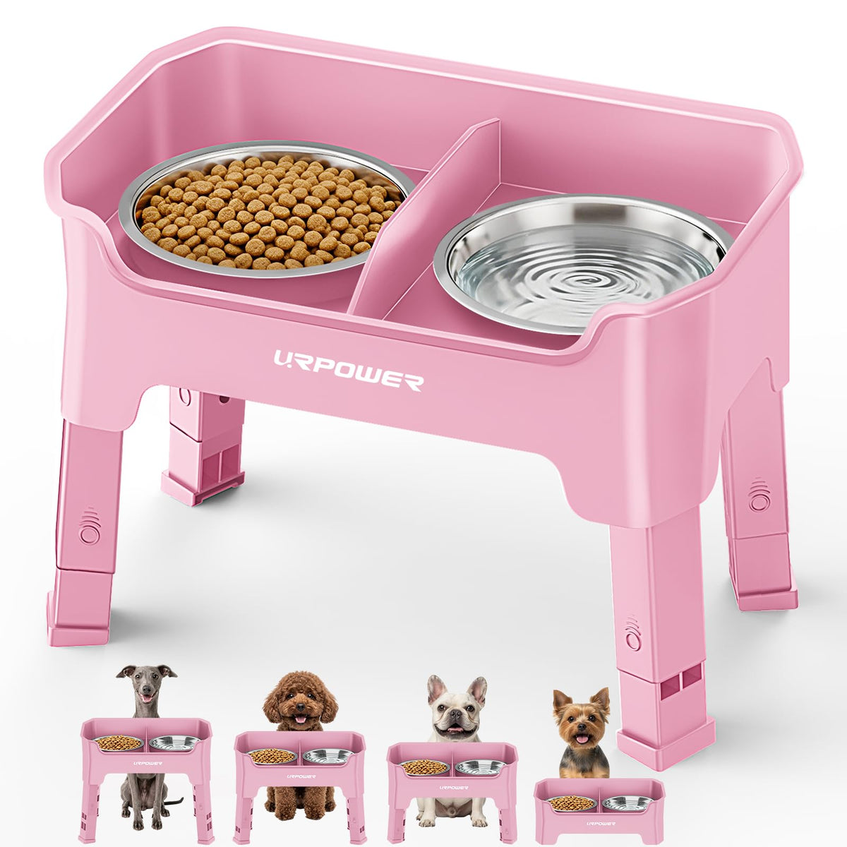 URPOWER Pet Feeder in Small, Pink
